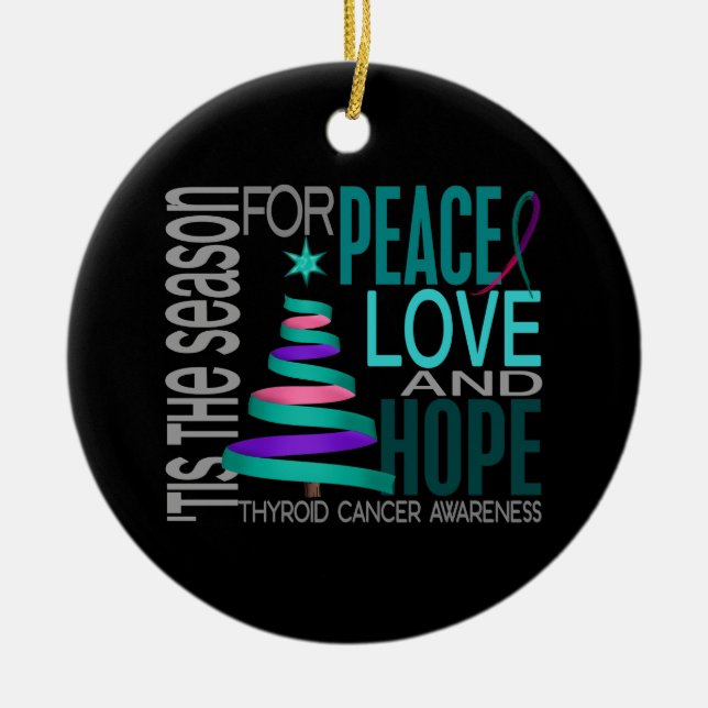Thyroid Cancer Christmas 1 Ornaments (Front)