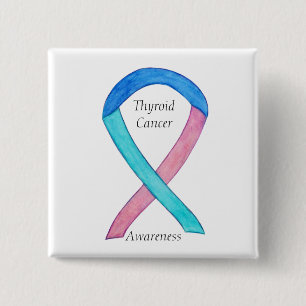 Thyroid Cancer Custom Awareness Ribbon Pins