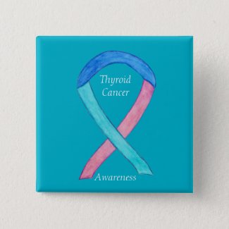 Thyroid Cancer Custom Awareness Ribbon Pins