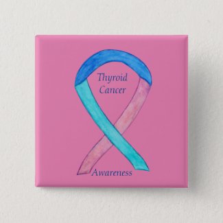 Thyroid Cancer Custom Awareness Ribbon Pins