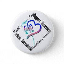 Thyroid Cancer Faith Hope Love Butterfly Pinback Button