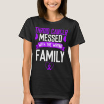Thyroid Cancer family Purple Ribbon Awareness T-Shirt