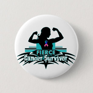 Thyroid Cancer Fierce Cancer Survivor Button