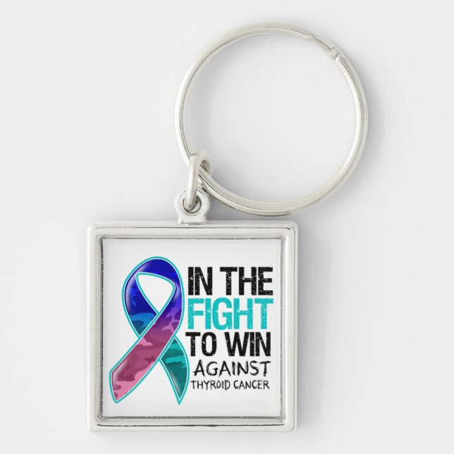 Thyroid Cancer - Fight To Win Keychain (Front)
