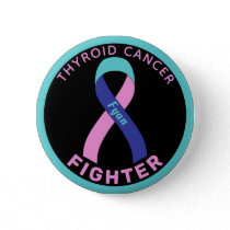 Thyroid Cancer Fighter Ribbon Black Button