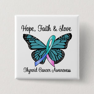 Thyroid Cancer Hope Butterfly Pinback Button