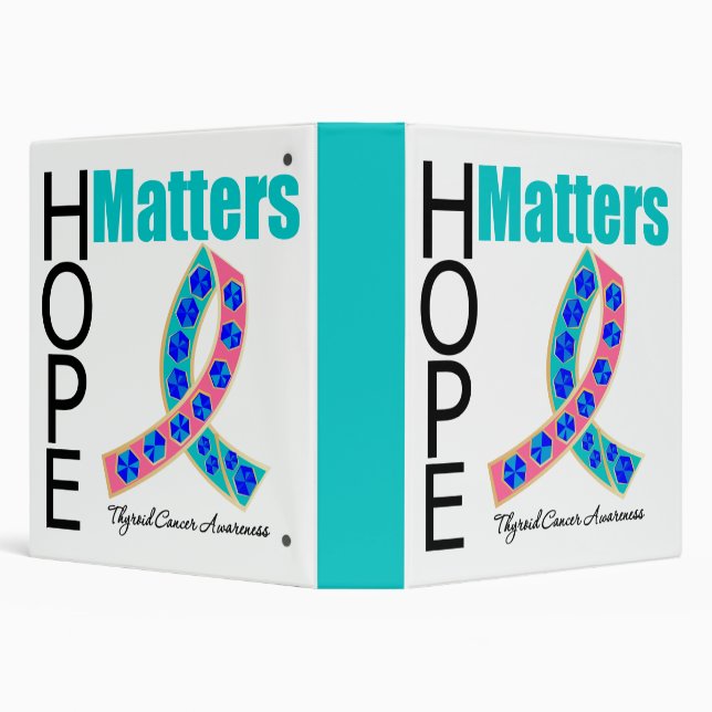 Thyroid Cancer Hope Matters Jeweled Ribbon Binders (Background)
