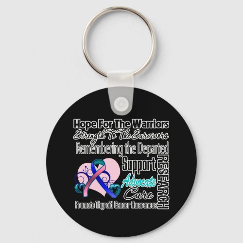 Thyroid Cancer Hope Tribute Collage Keychain