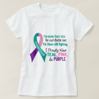 Thyroid Cancer I Proudly Wear Teal Purple Pink 1