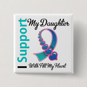 Thyroid Cancer I Support My Daughter Pinback Button