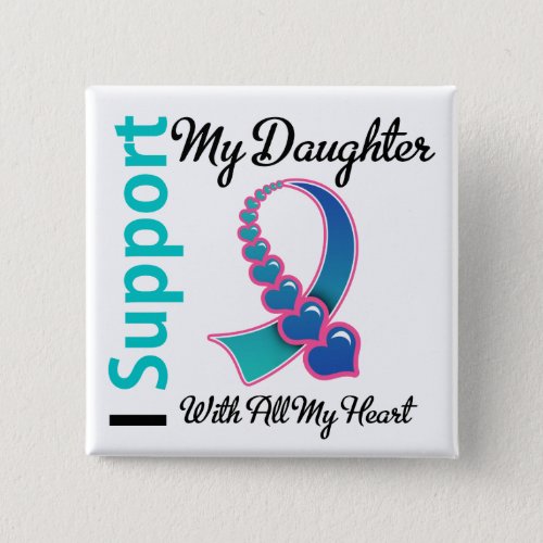 Thyroid Cancer I Support My Daughter Pinback Button