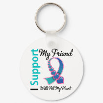 Thyroid Cancer I Support My Friend Keychain