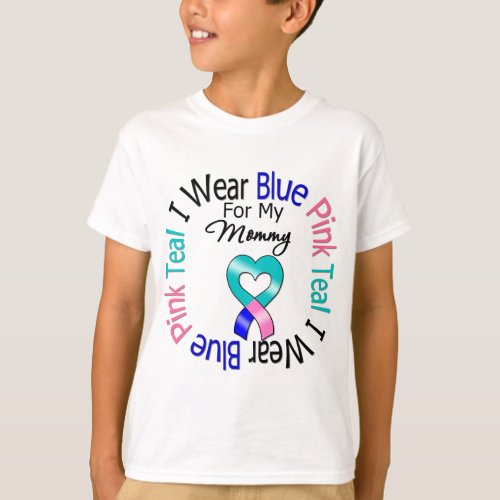 Thyroid Cancer I Wear Heart Ribbon For My Mommy T_Shirt