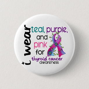 Thyroid Cancer I Wear Ribbon For Awareness 43 Button