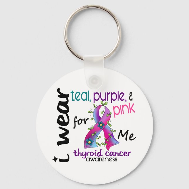 Thyroid Cancer I Wear Ribbon For ME 43 Keychain (Front)