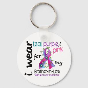 Thyroid Cancer I Wear Ribbon For My Brother-In-Law Keychain