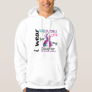 Thyroid Cancer I Wear Ribbon For My Daughter 43 Hoodie