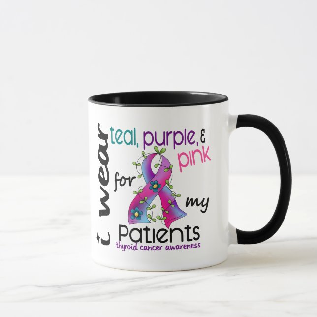 Thyroid Cancer I Wear Ribbon For My Patients 43 Mug (Right)