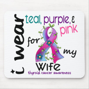 Thyroid Cancer I Wear Ribbon For My Wife 43 Mouse Pad