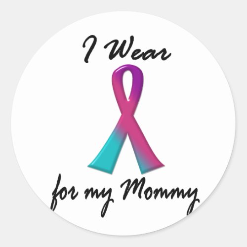 Thyroid Cancer I WEAR THYROID RIBBON 1 Mommy Classic Round Sticker
