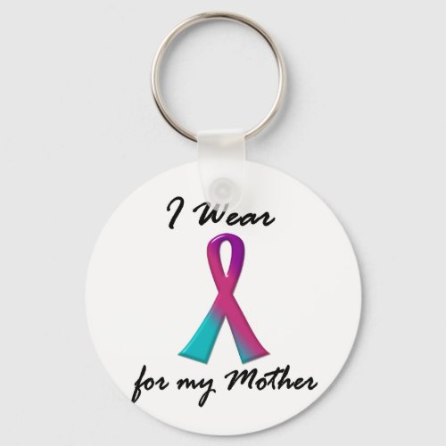 Thyroid Cancer I WEAR THYROID RIBBON 1 Mother Keychain