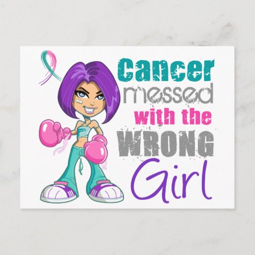 Thyroid Cancer Messed With Wrong Girlpng Postcard