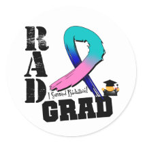 Thyroid Cancer Radiation Therapy RAD Grad Classic Round Sticker