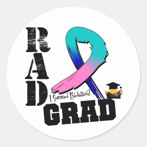 Thyroid Cancer Radiation Therapy RAD Grad Classic Round Sticker
