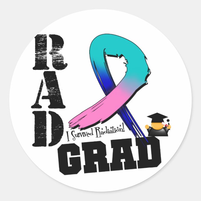 Thyroid Cancer Radiation Therapy RAD Grad Classic Round Sticker (Front)