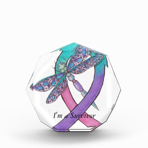 Thyroid Cancer Ribbon Acrylic Award