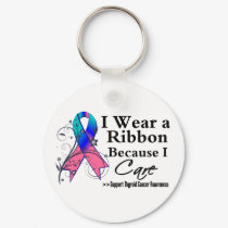 Thyroid Cancer Ribbon Because I Care Keychain