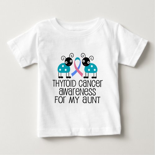 Thyroid Cancer Ribbon For My Aunt Baby T_Shirt