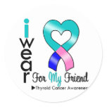 Thyroid Cancer Ribbon For My Friend Classic Round Sticker
