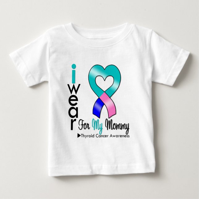 Thyroid Cancer Ribbon For My Mommy Baby T-Shirt (Front)