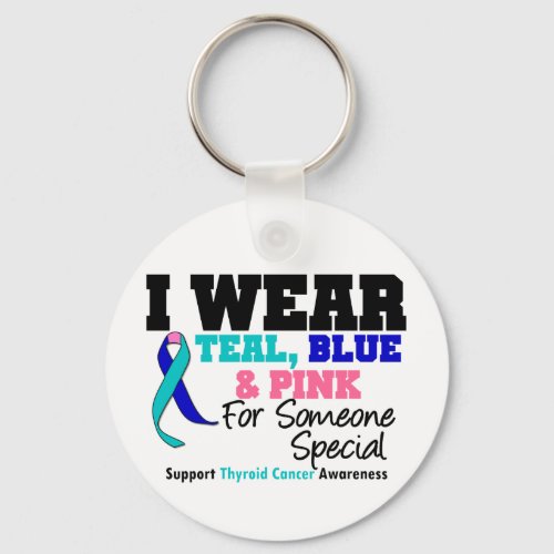 Thyroid Cancer Ribbon For Someone Special Keychain