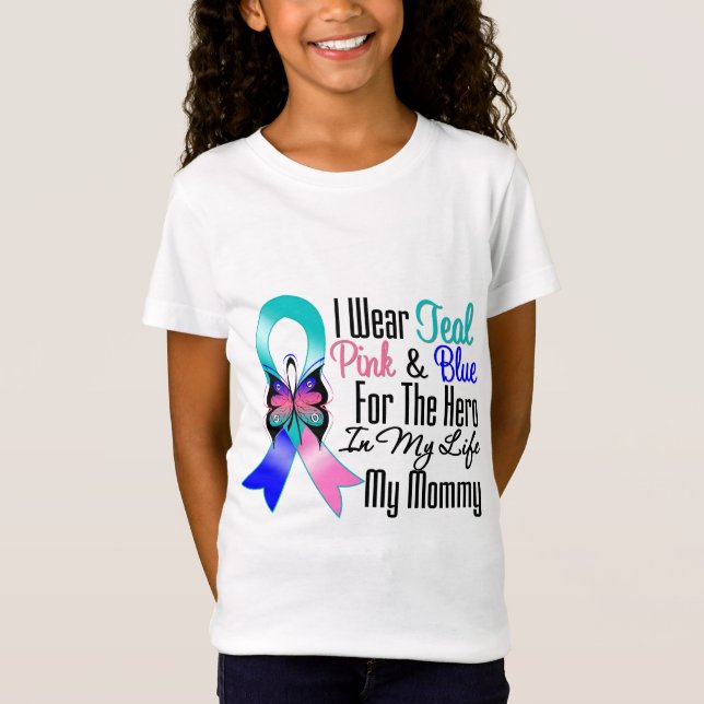 Thyroid Cancer Ribbon Hero My Mommy T-Shirt (Front)