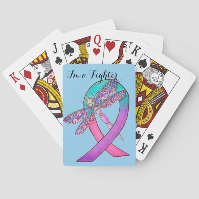Thyroid Cancer Ribbon Poker Cards (Back)