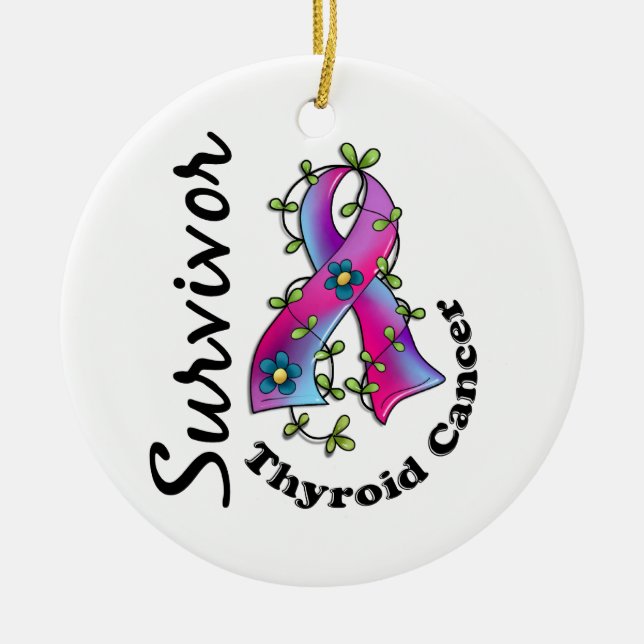 Thyroid Cancer Survivor 15 Ceramic Ornament (Front)