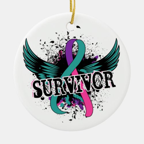 Thyroid Cancer Survivor 16 Ceramic Ornament
