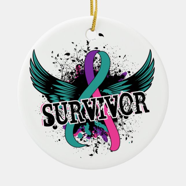 Thyroid Cancer Survivor 16 Ceramic Ornament (Front)