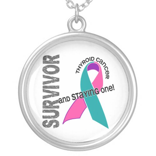 Thyroid Cancer Survivor 1 Silver Plated Necklace