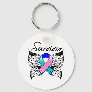 Thyroid Cancer Survivor Butterfly Keychain