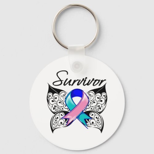 Thyroid Cancer Survivor Butterfly Keychain