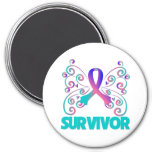 Thyroid Cancer Survivor Butterfly Magnet