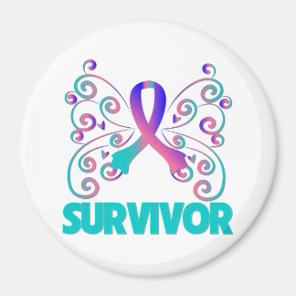 Thyroid Cancer Survivor Butterfly Magnet