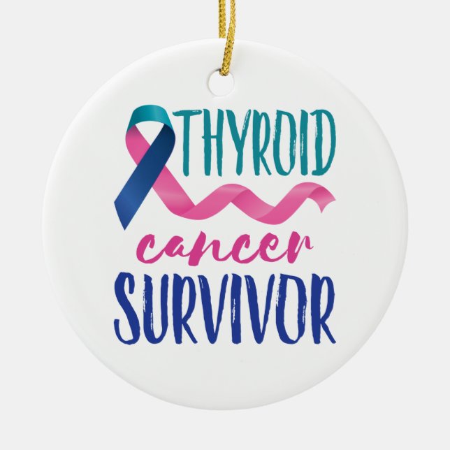 Thyroid Cancer Survivor Ceramic Ornament (Front)