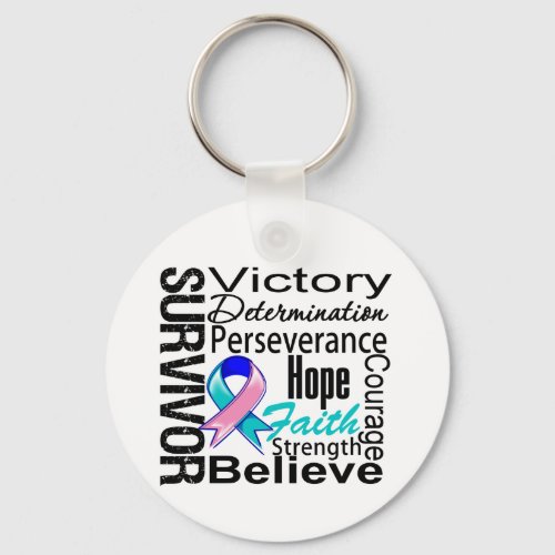 Thyroid Cancer Survivor Collage Keychain