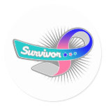 Thyroid Cancer Survivor Ribbon Classic Round Sticker