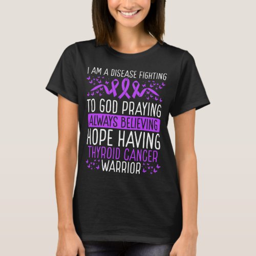 Thyroid Cancer Warrior Disease Awareness Ribbon T_Shirt