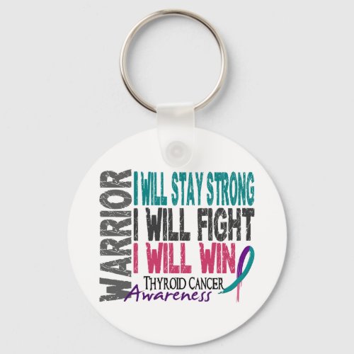 Thyroid Cancer Warrior Keychain